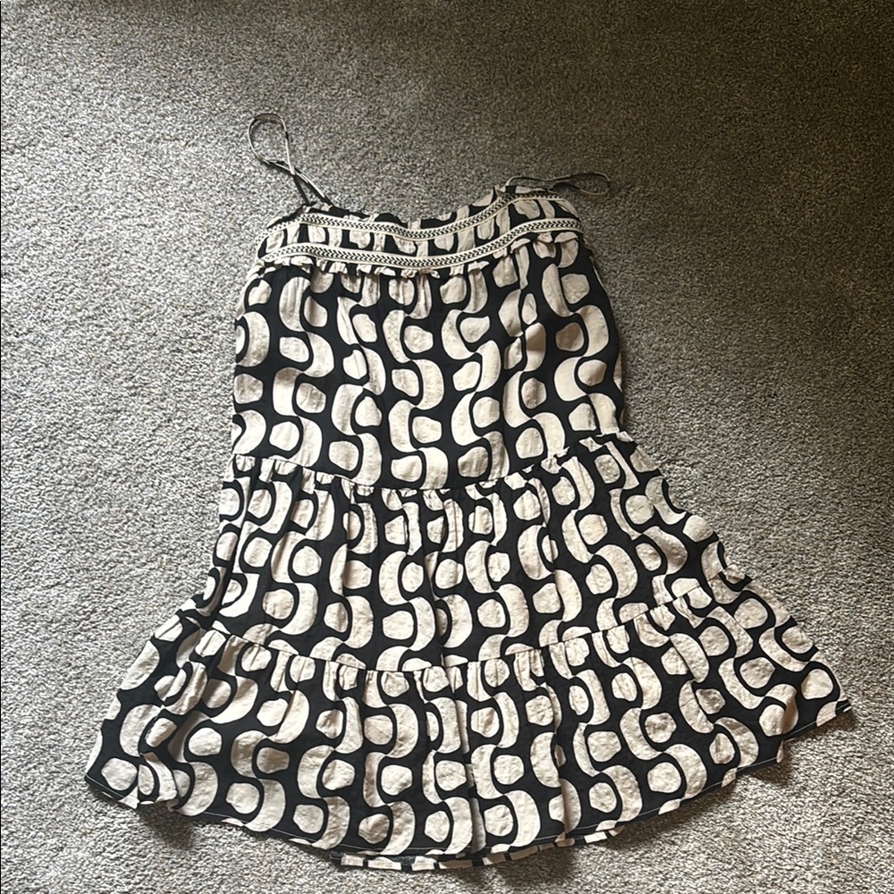 Black and White Patterned Women's Mini Dress